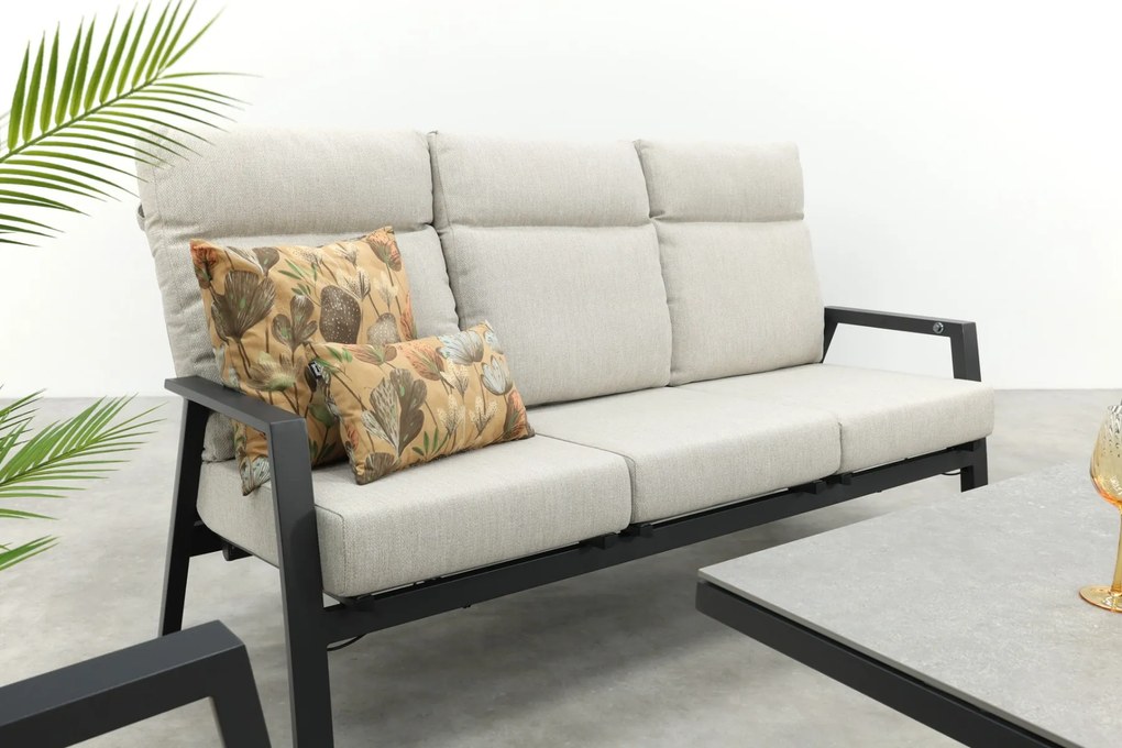 Lagos/Milford verstelbare 5-zits stoel-bank loungeset - antraciet