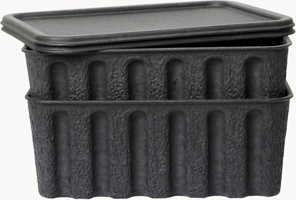 Opbergdozen Pulp van papierpulp, D 30 cm, 2-delig