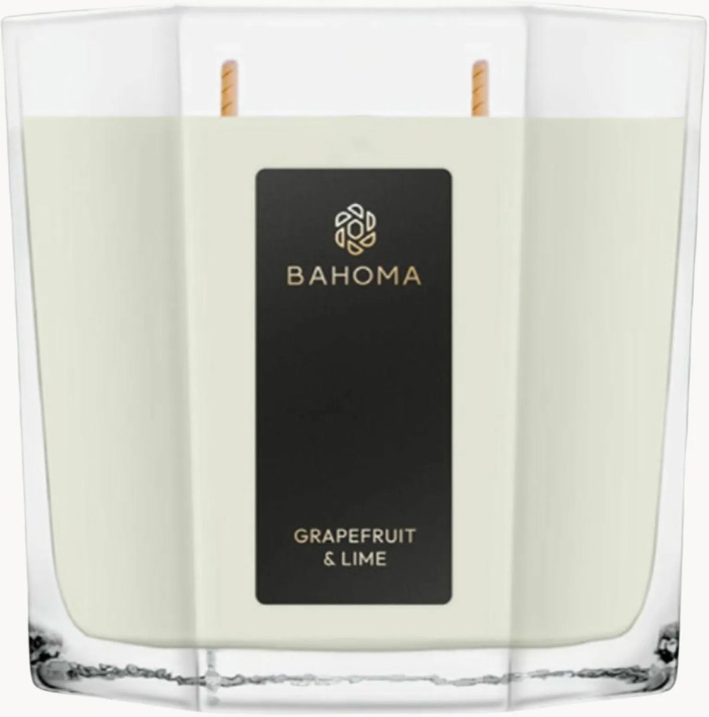 Met de hand gegoten 2-lonts geurkaars Pearl (grapefruit, limoen)