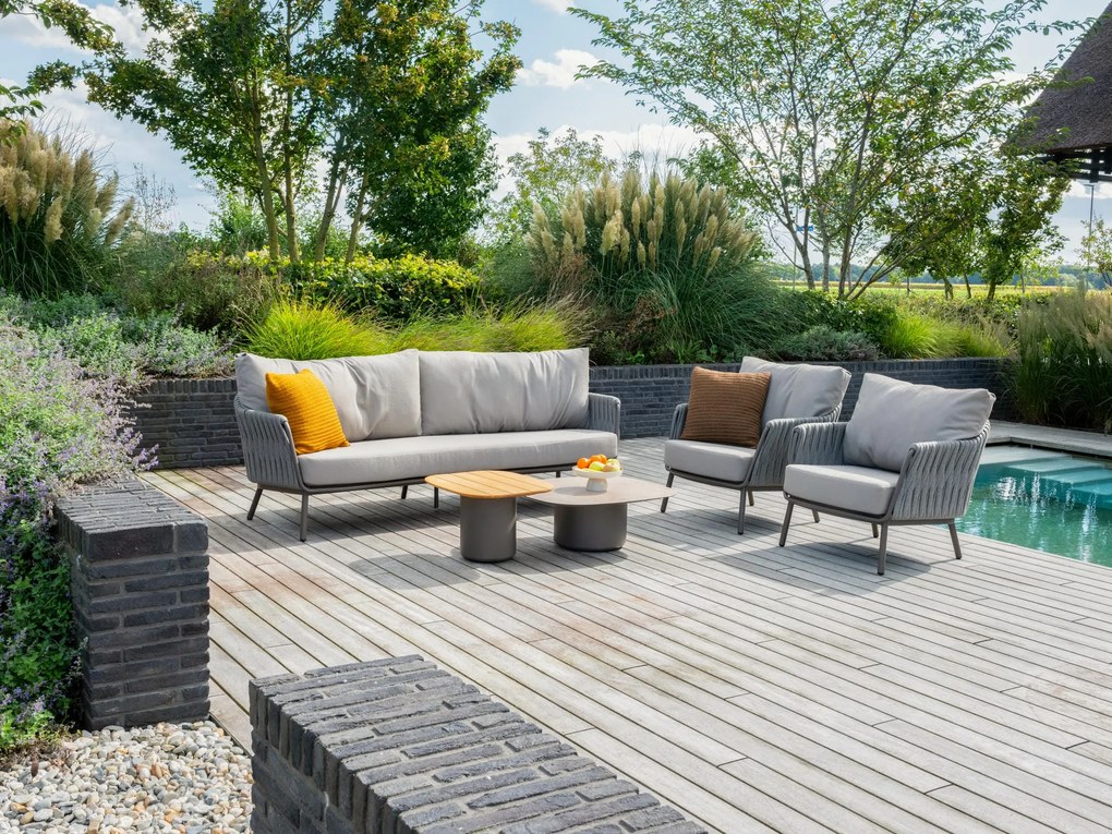 Taste by 4 Seasons Cannes loungeset terre met set loungetafels Loungeset   bruin weerbestendig