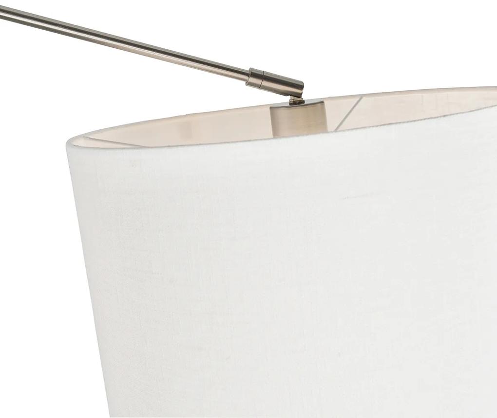 Hanglamp staal met kap 35 cm wit verstelbaar 2-lichts - Blitz Modern E27 rond Binnenverlichting Lamp