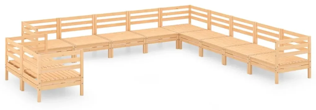 vidaXL 11-delige Loungeset massief grenenhout
