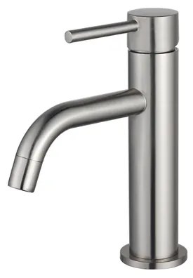 Fortifura Calvi Slim Wastafelkraan - 17.4cm - opbouw - Geborsteld RVS PVD (RVS) SW377858