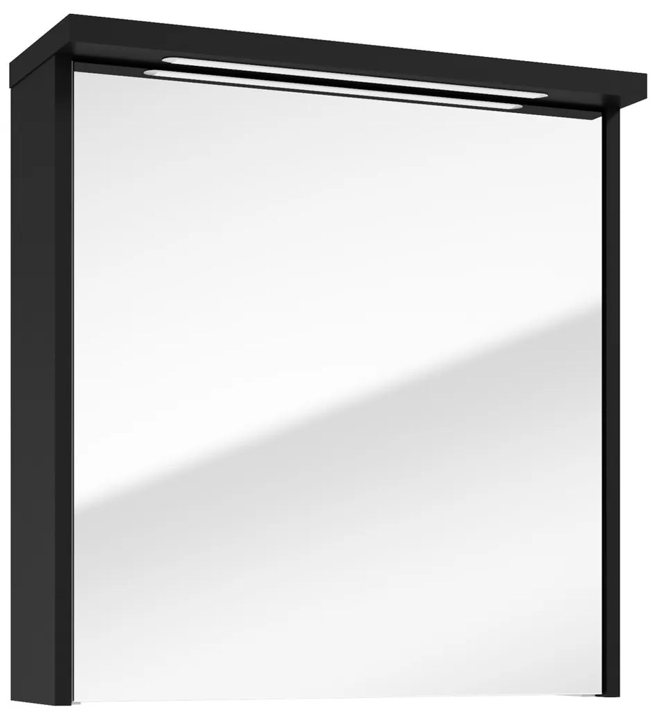 Fontana Grado spiegelkast met verlichting 60cm 1 deur zwart mat