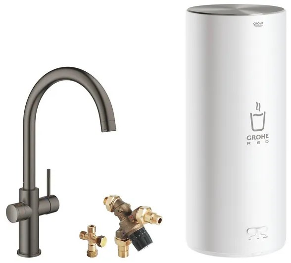 GROHE Red Keukenkraan - hoog - c uitloop - met l size boiler - hard graphite geborsteld 30031AL1