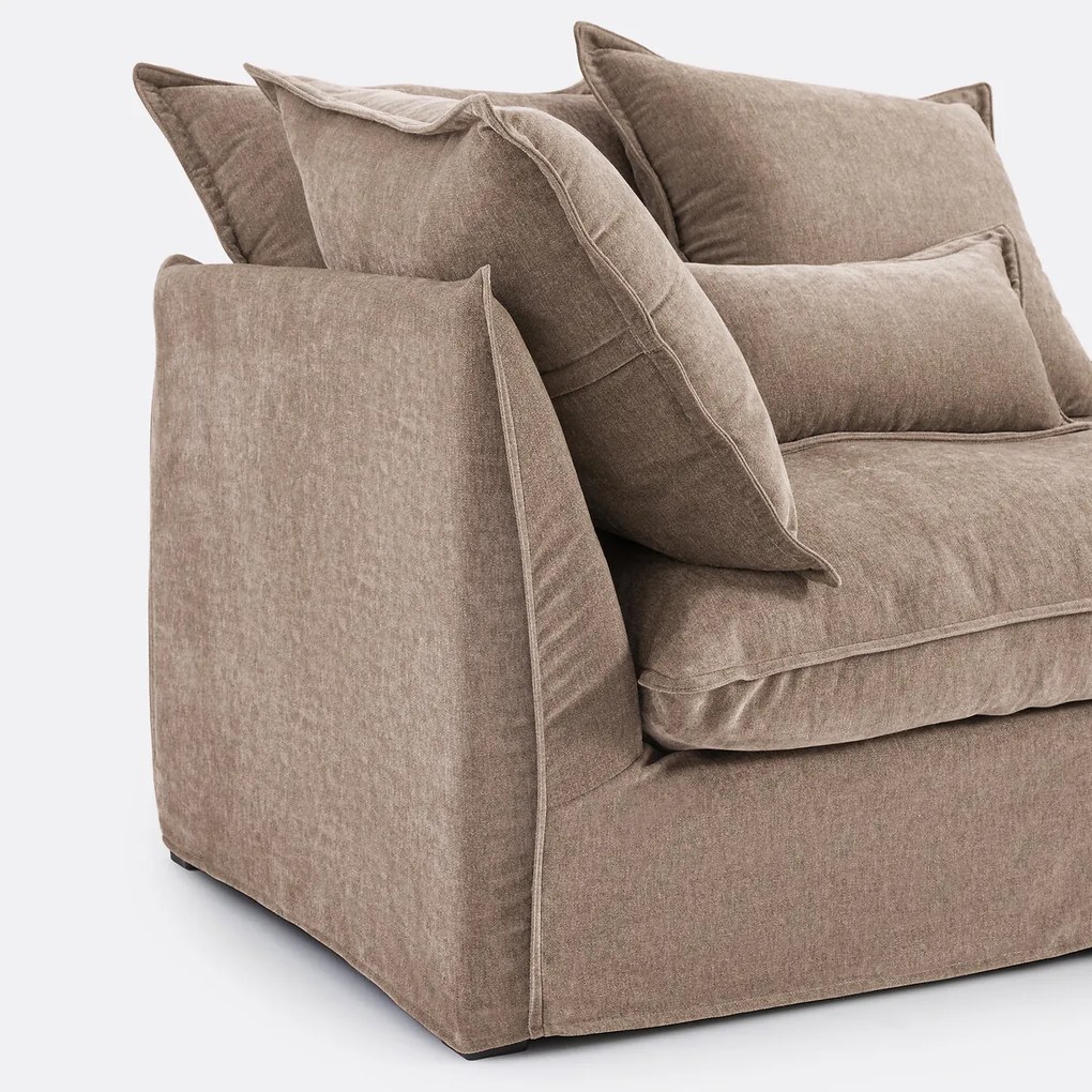 Longchair rechts, afneembare hoes, in gemêleerd polyester, ODNA