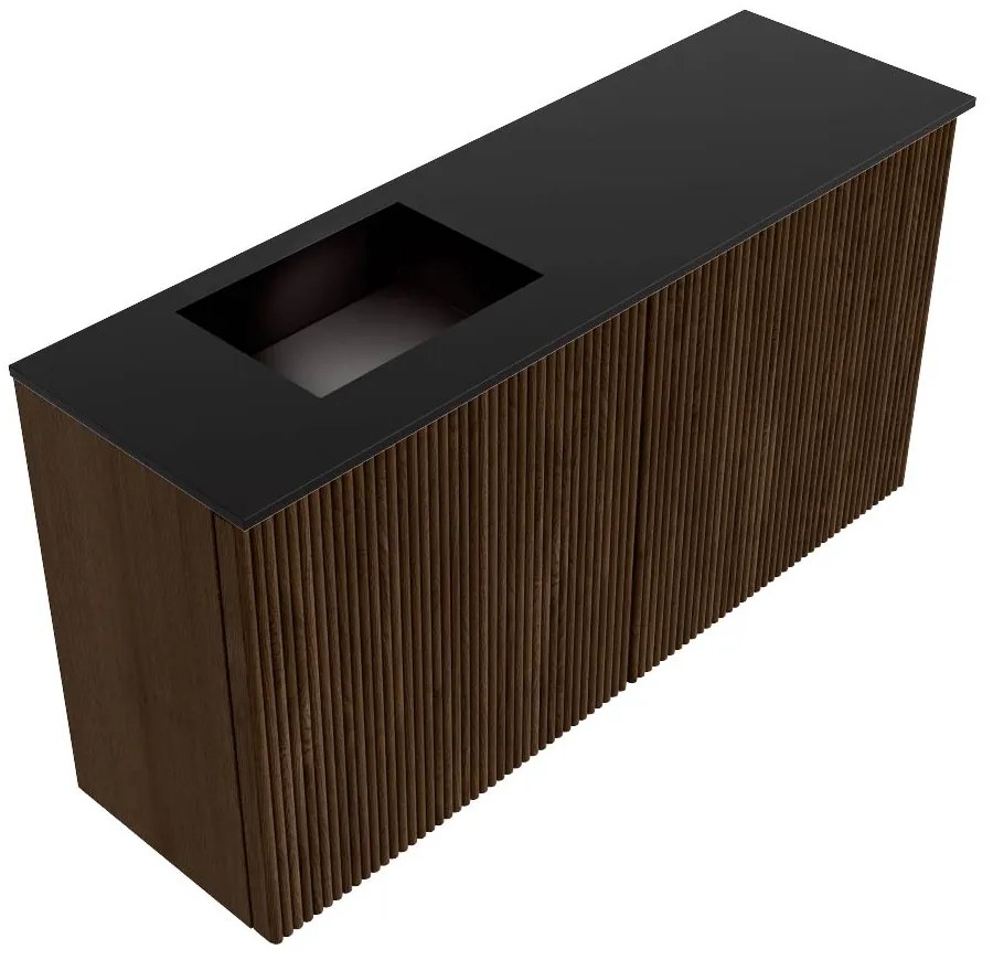 Mondiaz Joya 80cm toiletmeubel walnut met wastafel faye links 1 kraangat urban