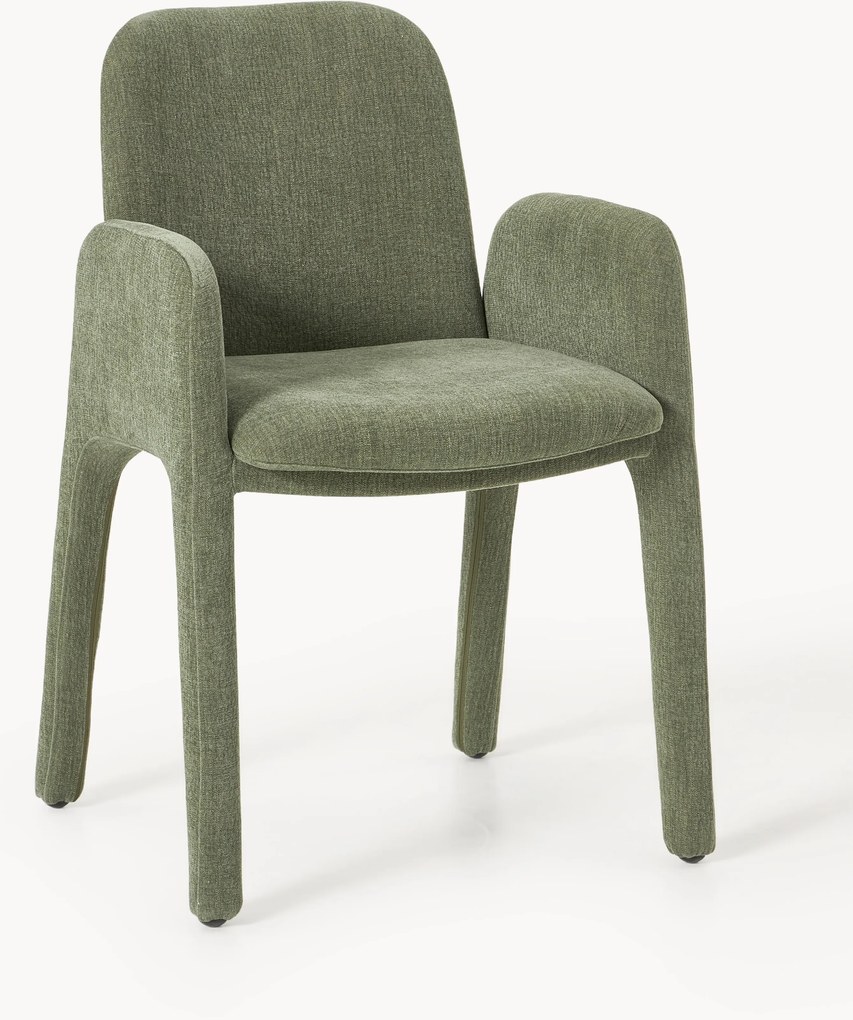 Gestoffeerde eetkamerstoel Selena met armleuningen