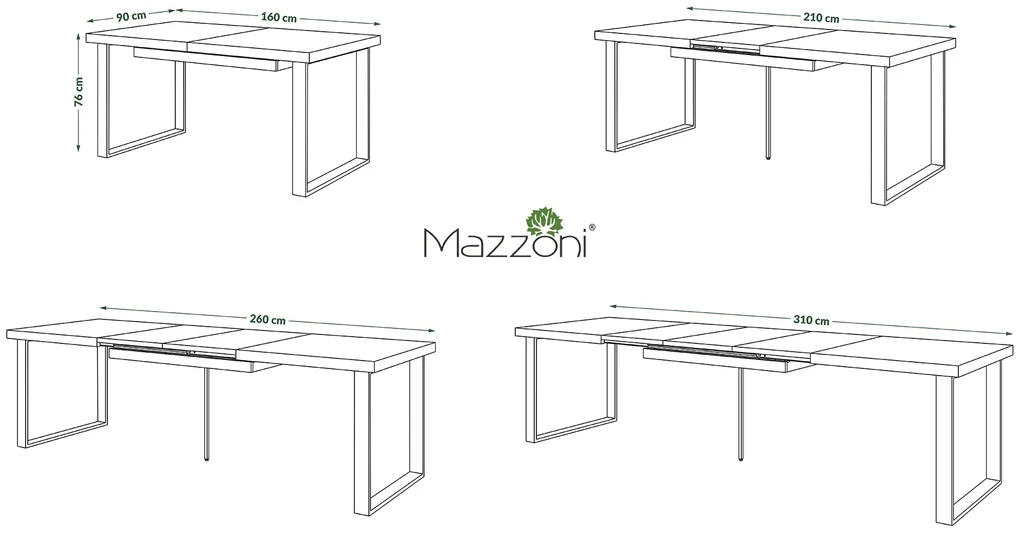 AVELLA Bruin Eik - LOFT TAFEL VOOR WOONKAMER/EETKAMER UITKLAPBAAR TOT 3,1 m!