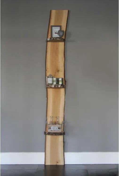 Wandplank natuurlijk hout staand H 160 cm