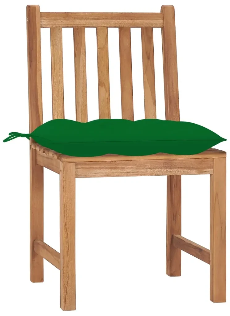 vidaXL Tuinstoelen 2 st met kussens massief teakhout