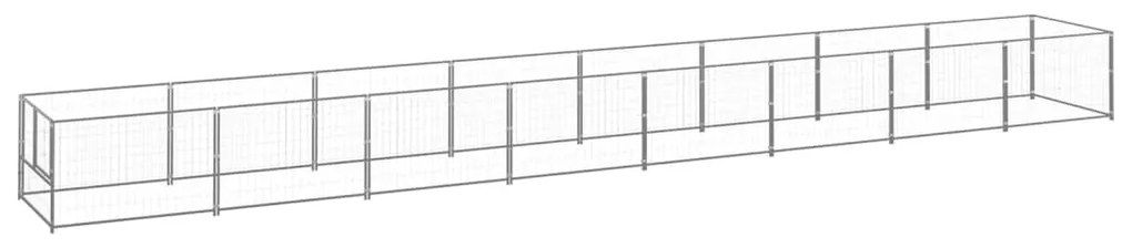 vidaXL Hondenkennel 8 m² staal zilverkleurig