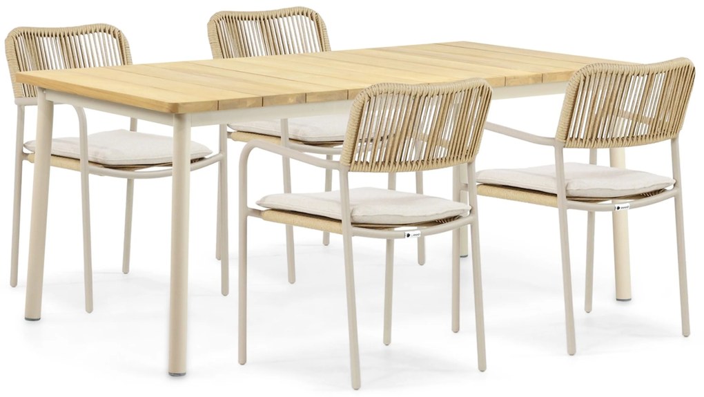 Tuinset 4 personen 180 cm Aluminium/Rope Taupe Coco Penya/Milou
