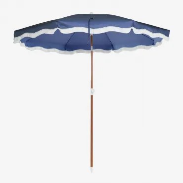 Parasol Ø230 Cm In Stof En Staal Jarko Marine Blauw - Sklum