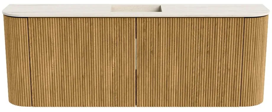 Mondiaz Joya DLux 115cm toiletmeubel ronding links/rechts oak met wastafel faye midden 1 kraangat meli
