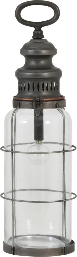 Tafellamp ROTI - glas-tin koper + lamp Led