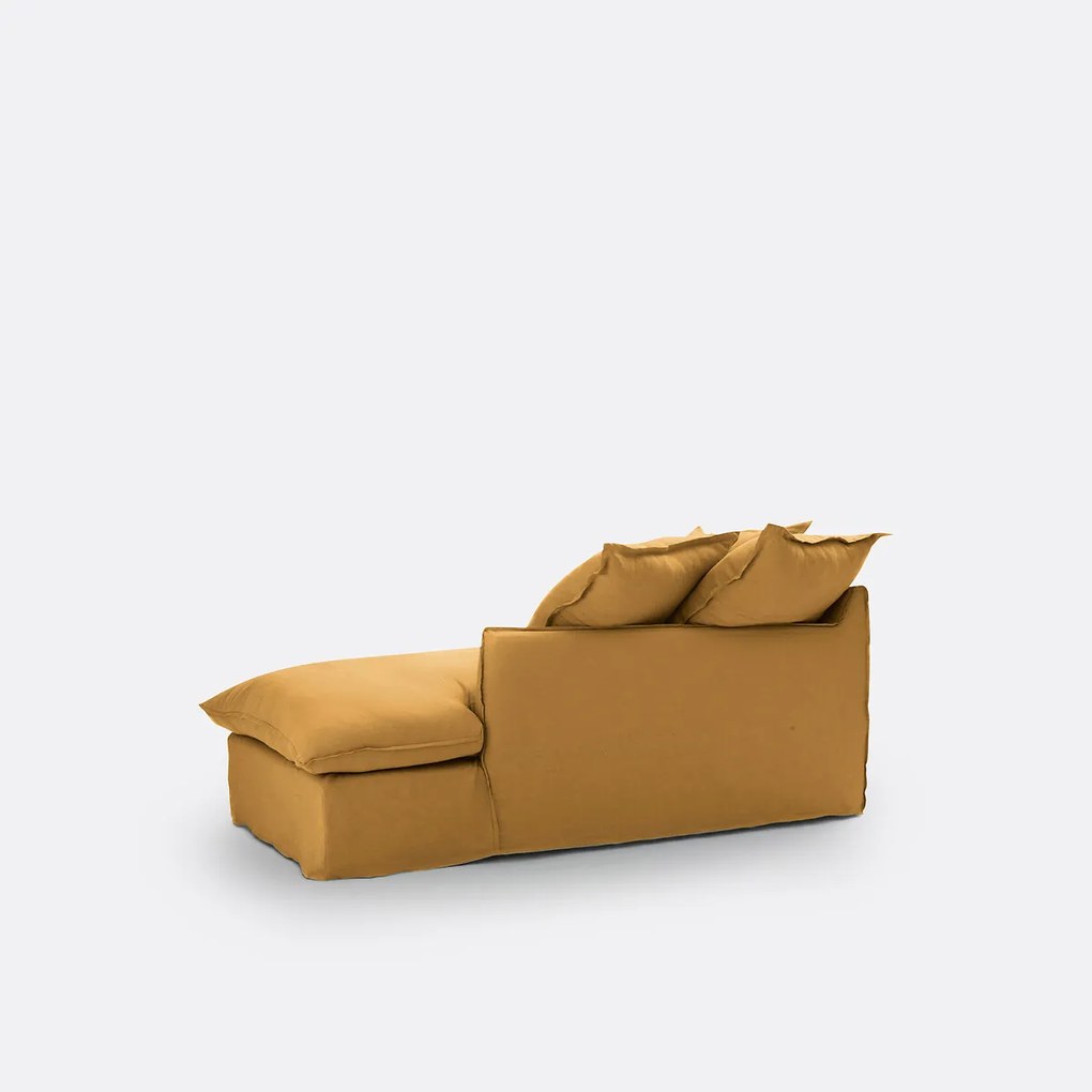 Longchair, afneembare hoezen, in gekreukt linnen, Odna