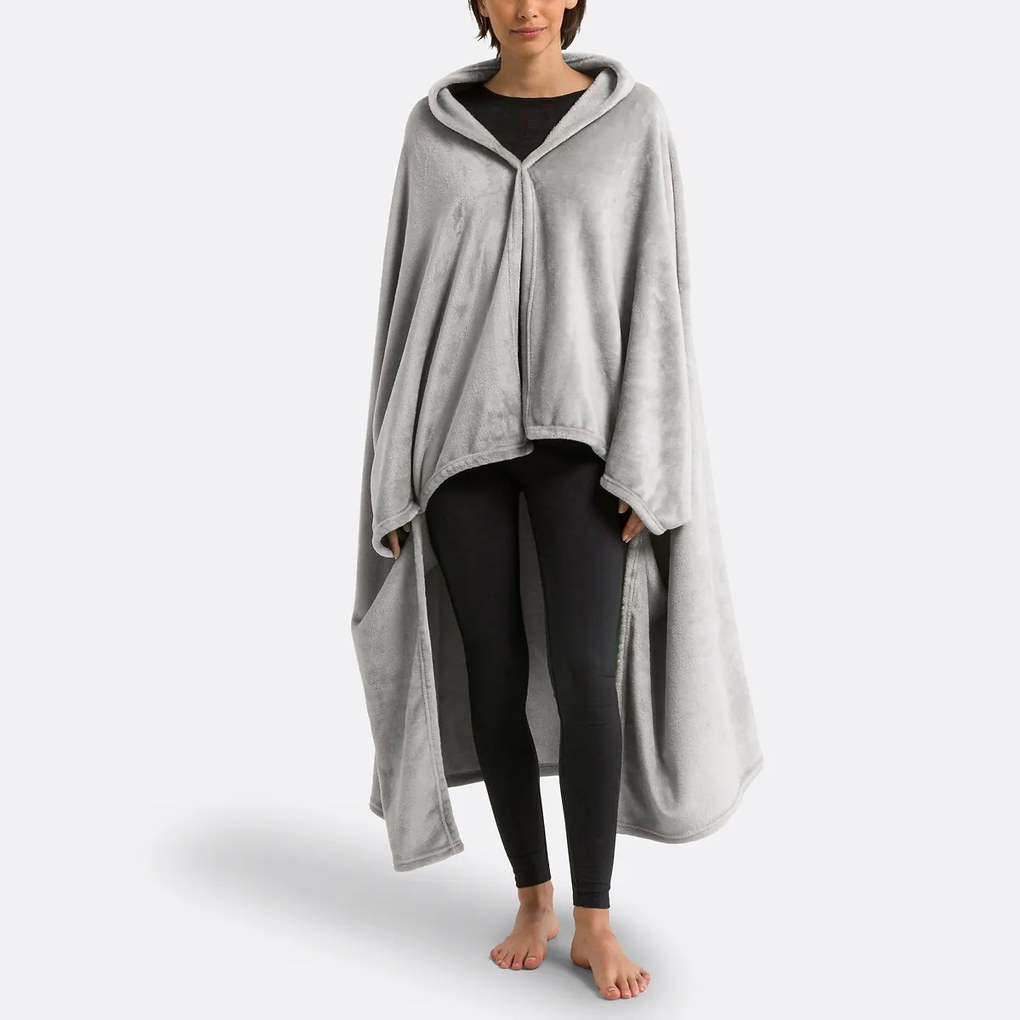 Fleece plaid met mouwen, recycled polyester, Javi