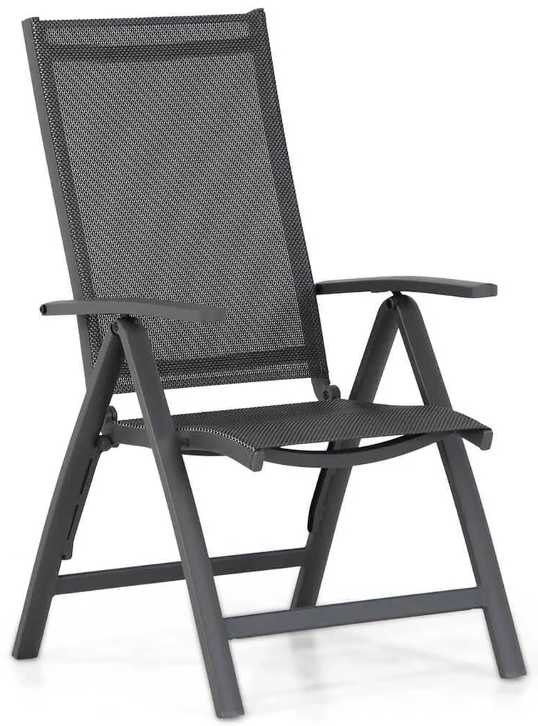 Tuinset Ronde Tuintafel 4 personen 125 cm Aluminium/Textileen /Aluminium/textileen Grijs Presto Vasto/Ancona