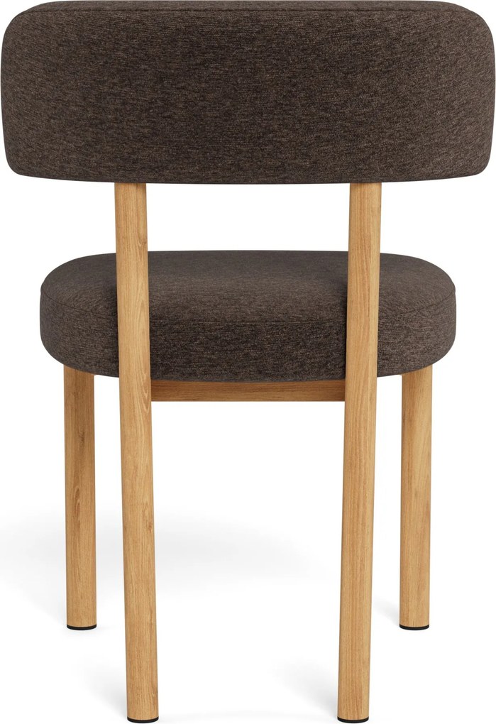 Mazzoni TORAY Bruin (stof Apia 442)/eiken naturel onderstel - GESTOFFEERDE EETKAMERSTOEL VOOR KEUKEN/EETKAMER