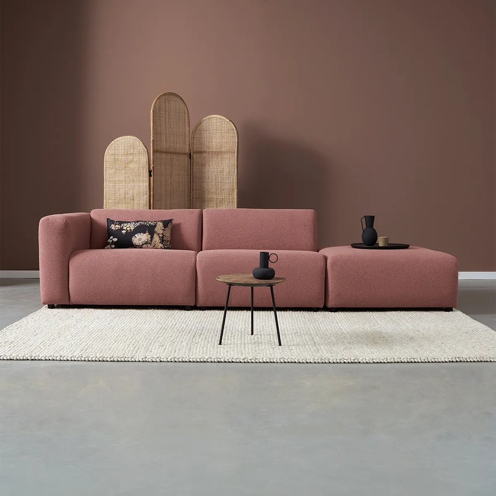 Rechte Bank Met Hocker Rechts Terracotta Roze