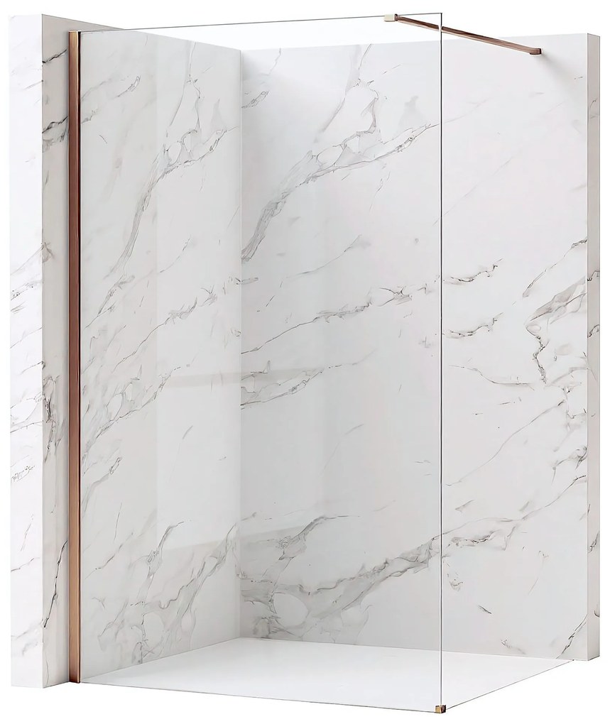 Walk-in douchewand Rea Flexi Transparent / Brush Copper 110