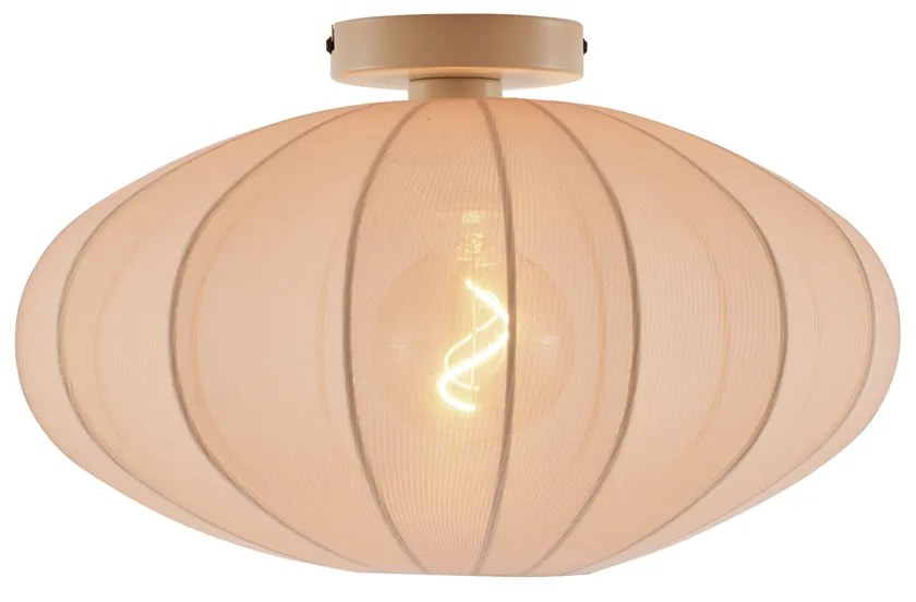 Japandi plafondlamp beige met stoffen kap - Bida