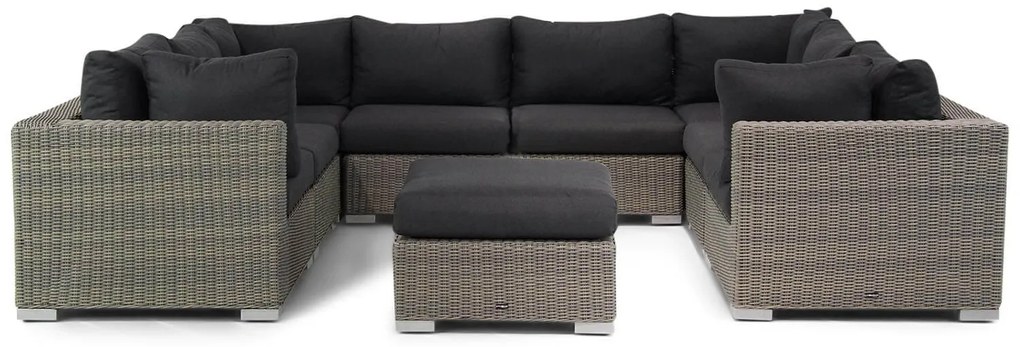 U-Vorm Loungeset 8 personen Wicker Taupe  Garden Collections Toronto