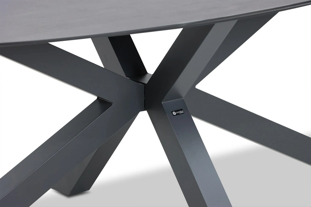 Dining Tuintafel ovaal 240 x 107 cm Grijs Santika Ellisse
