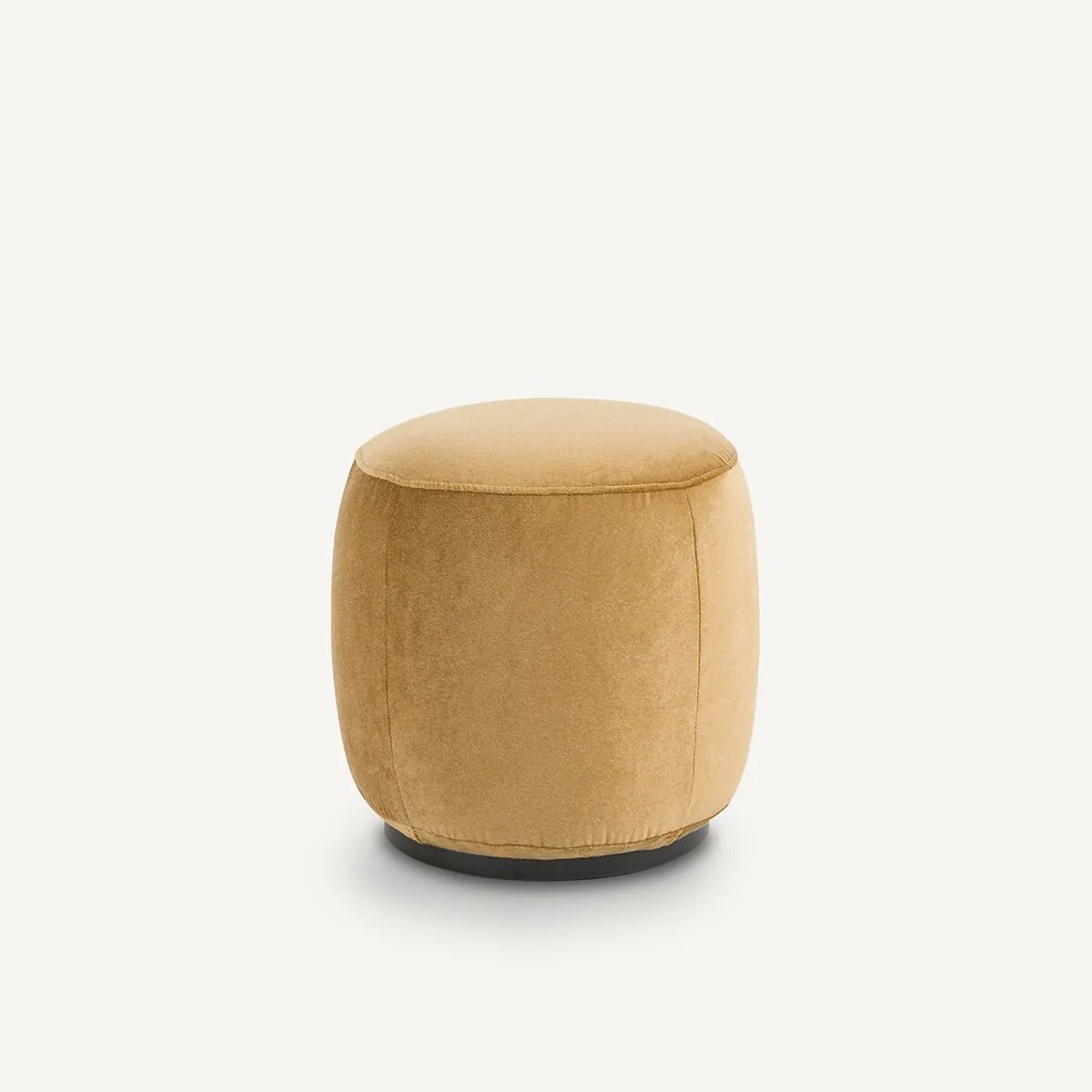 Voetenbank van linnen fluweel, Rosebury, ontwerp Emmanuel Gallina