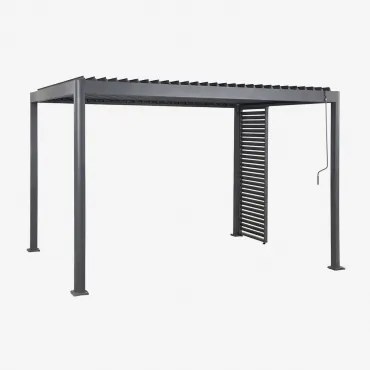 Bioclimatische Pergola Met Lamellen En Aluminium Paneel Druvia Grijs – Grafiet & Pergola Van 3x4 M Met 1 Paneel Van 90,5 Cm - Sklum