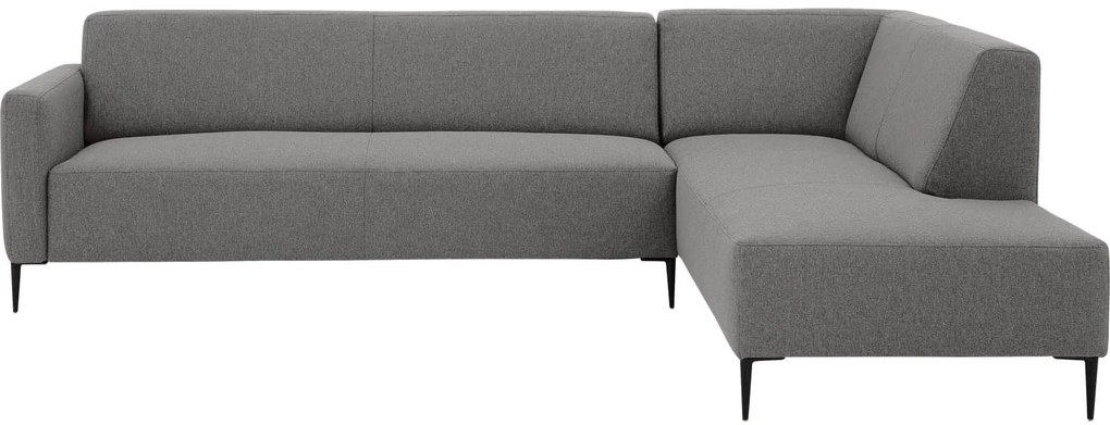 Goossens  Key West grijs, stof, 3-zits, modern design met ligelement rechts