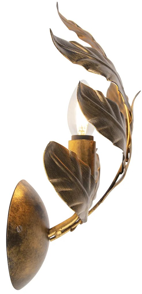 Art Deco wandlamp antiek goud - Linden