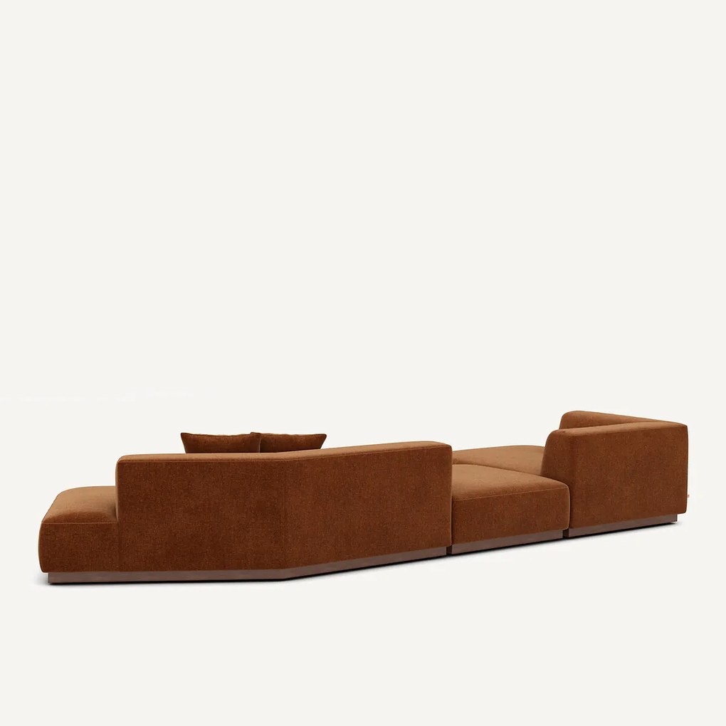 Open hoekbank links XL in chenille fluweel, JACOPO