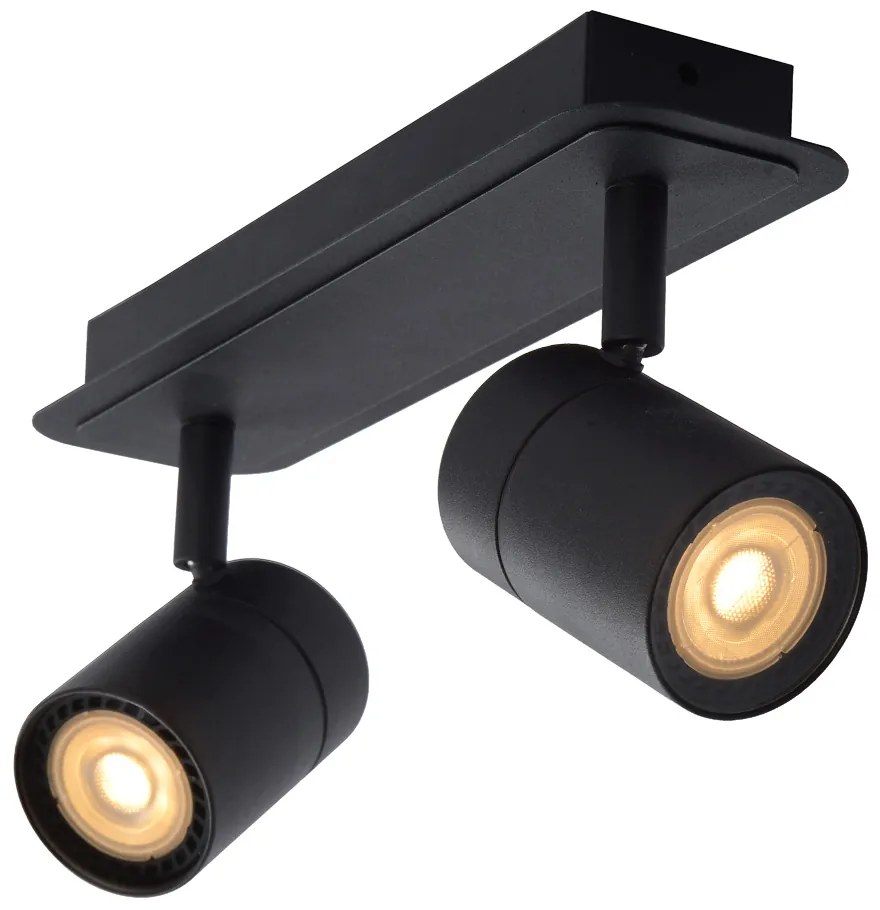 Lucide Lennert plafondlamp 2 spots 5W zwart