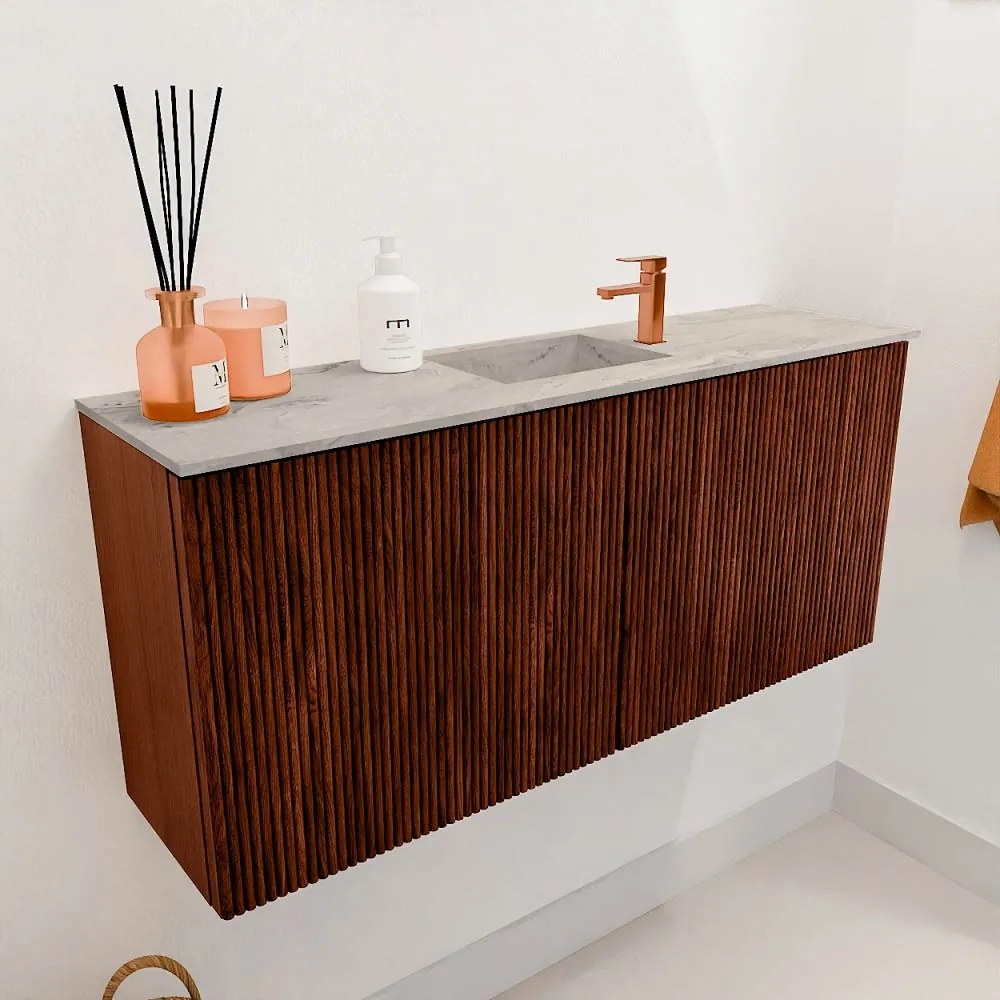 Mondiaz Joya DLux 90cm toiletmeubel ruby met wastafel faye midden 1 kraangat glace