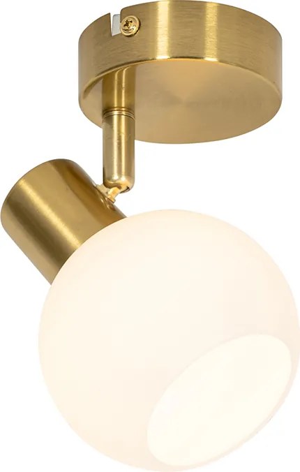 Art Deco spot goud met opaal glas verstelbaar - Anouk