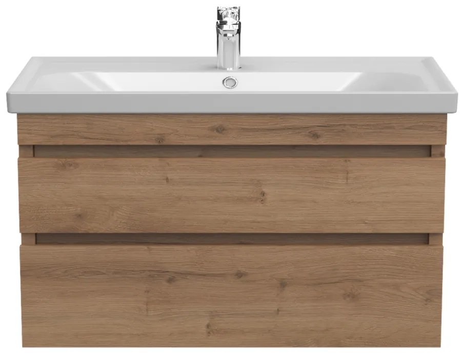 By Goof Finn keramische wastafel 100cm met kraangat wit