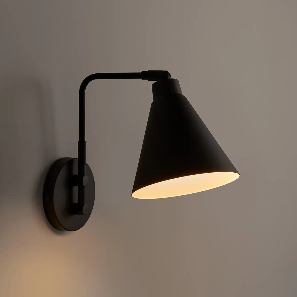 Scharnierende wandlamp in metaal, Hiba
