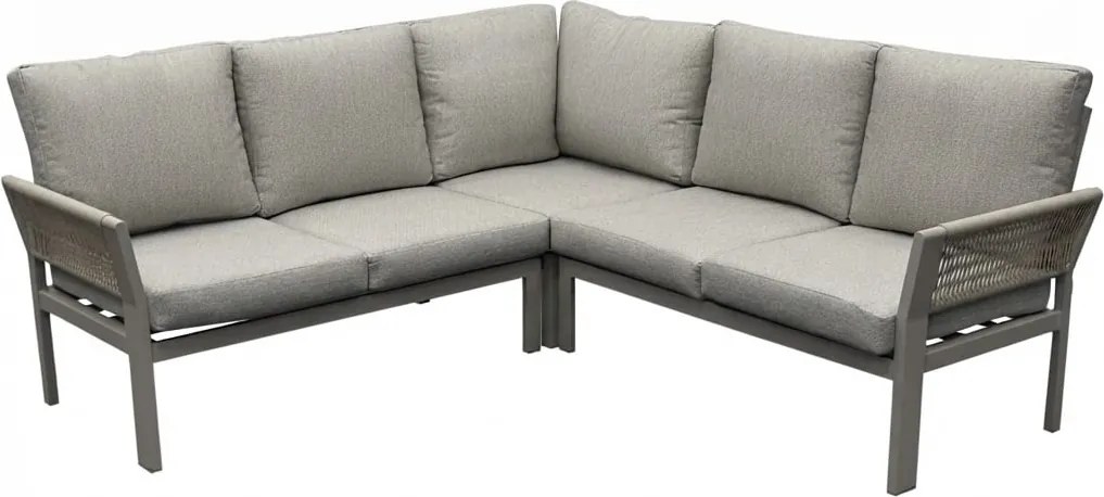 Saigon hoek loungeset 3 delig latte zand aluminium