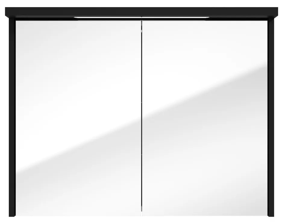 Fontana Grado spiegelkast met verlichting 80cm 2 deuren zwart mat