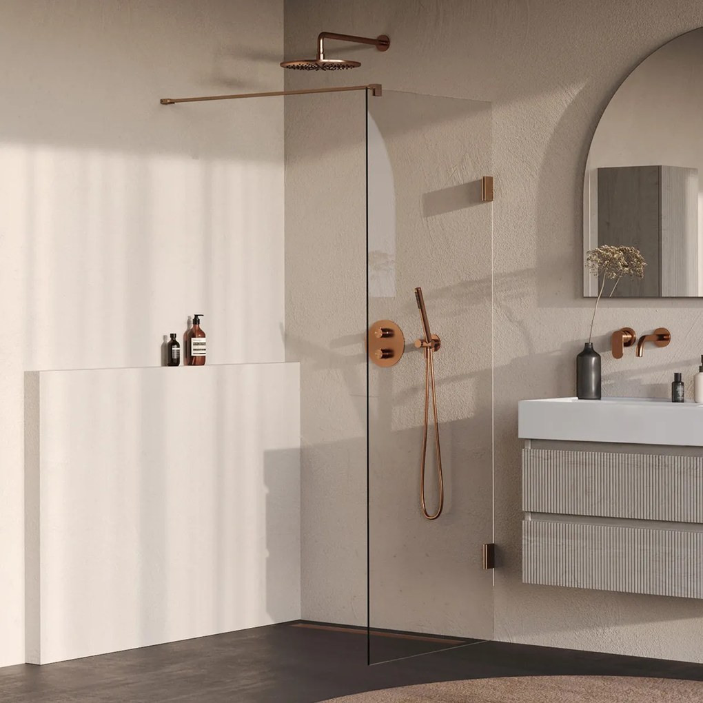 Brauer Void profielloze inloopdouche 80cm koper geborsteld PVD