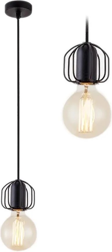 Plafondlamp Hangend Single Loft Zwart APP591-1CP