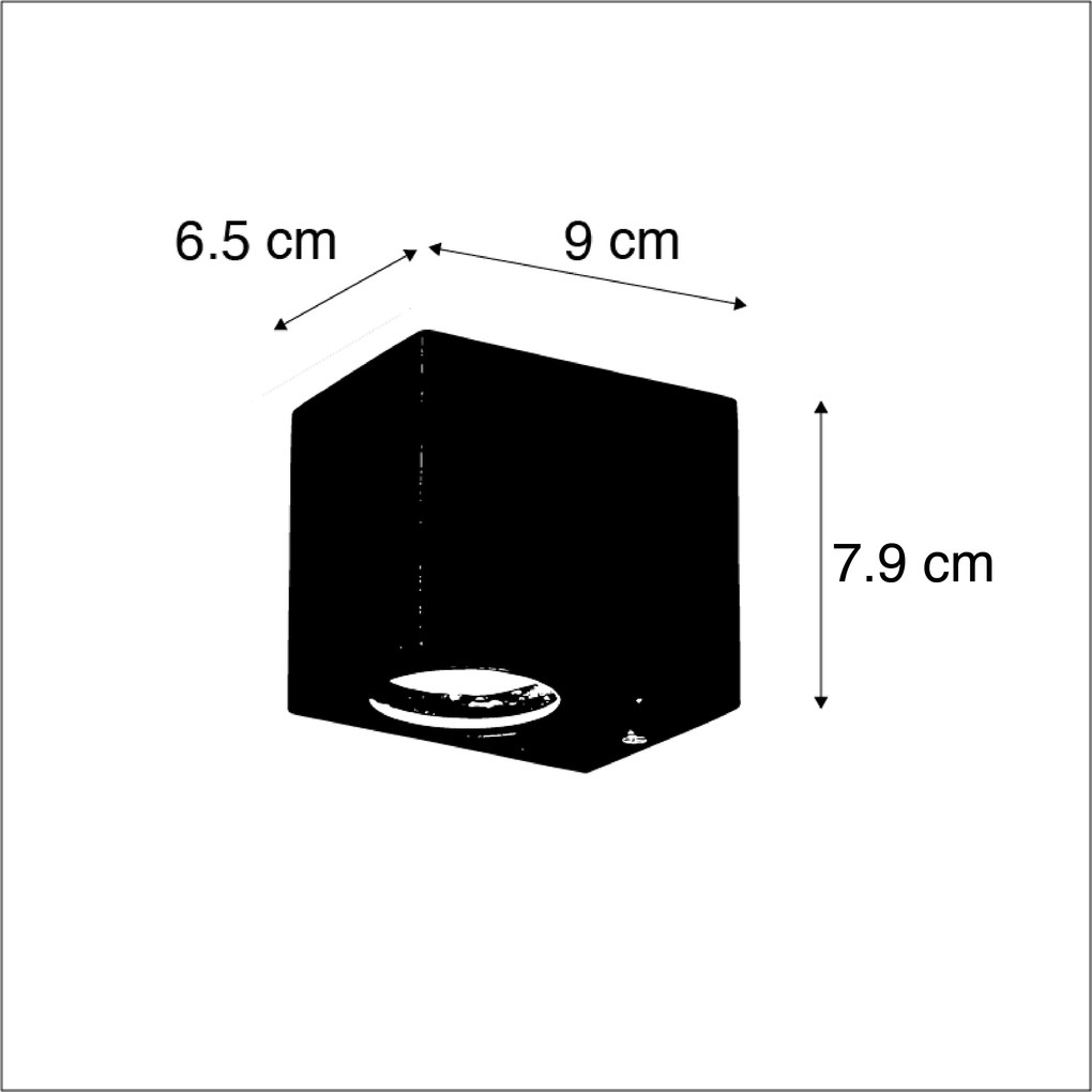Buitenlamp Set van 3 smart wandlampen zwart GU10 50mm IP44 - Baleno Modern GU10 IP44 Buitenverlichting vierkant