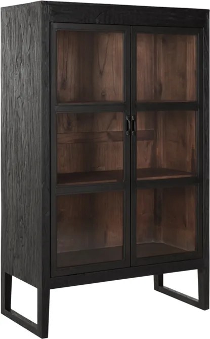Must Living Black Jack Houten Vitrinekast - 88x46x142cm.