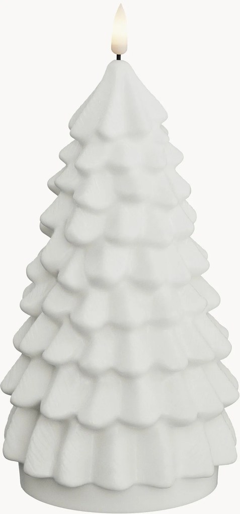 Handgemaakte LED kaars Christmas Tree, echt vlam effect, H 18 cm