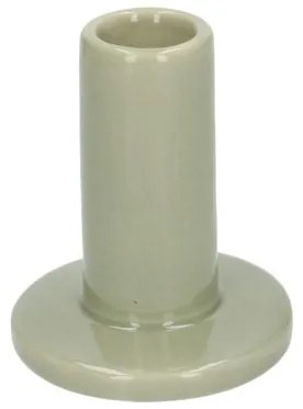 Kandelaar, porselein, lichtgroen, hoog