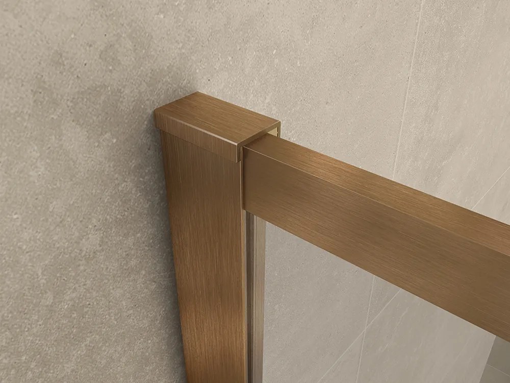 Mueller Square inloopdouche 90x200cm helder glas met nano-coating geborsteld brons