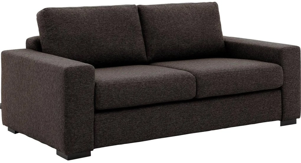 Goossens   donkerbruin, stof, 2,5-zits, stijlvol landelijk