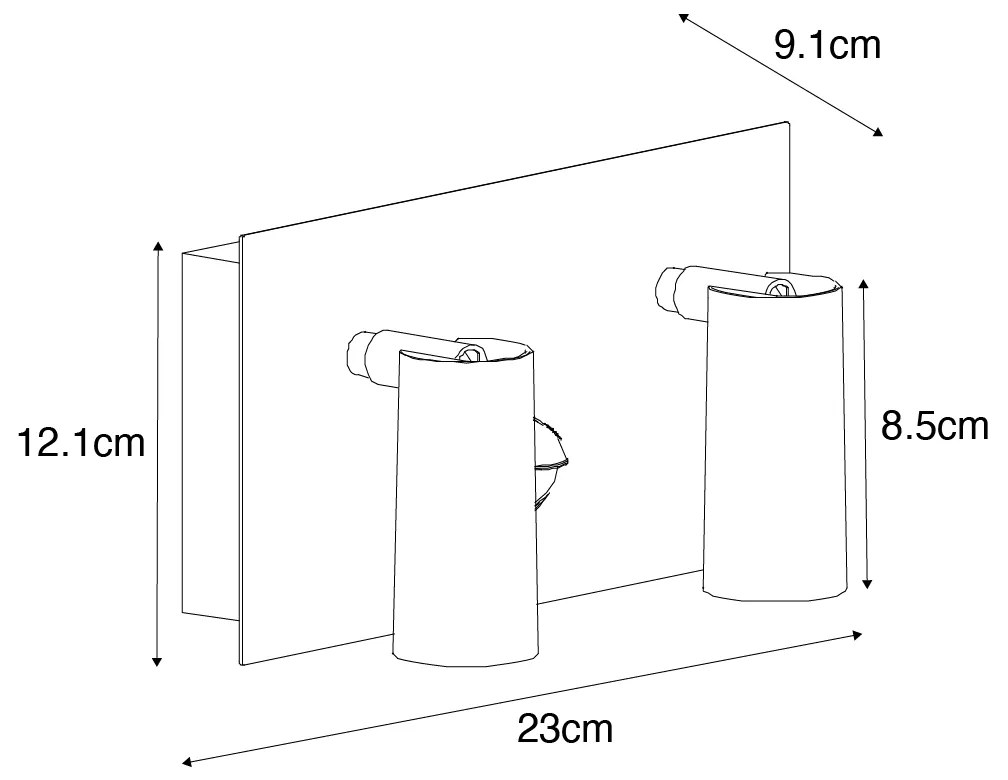 Buiten wandlamp zwart incl. LED 2-lichts bewegingssensor- Simon